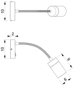 Rugalmas lámpa JOKER 1xGU10/8W/230V fekete/arany