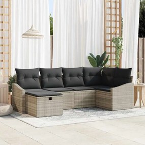 Kerti Kanapé Szett párnával 6 pcs Világosszürke 55 x 62 x 69 cm