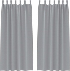 vidaXL Fekete Függöny Gyűrűkkel 2 pcs Világosszürke 225 x 140 cm