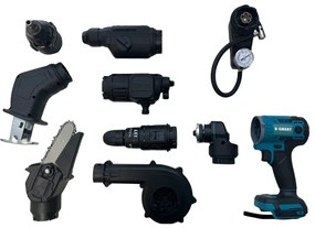 Többfunkciós AKKU készlet - D-SMART 9in1 - szerszámosládában - 36V