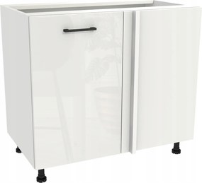 Konyhaszekrény alsó sarok 105 Capri Fehér front Fehér Akril Fényes