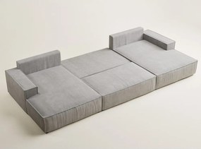 Szürkésbézs zsenília kinyitható-tárolóhelyes sarokkanapé (U alakú) Kyoto – Maison de Rêve