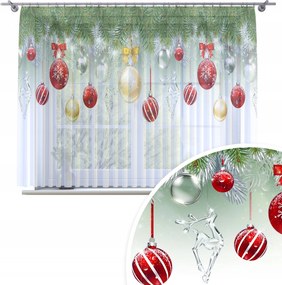 Kész Függöny 300x150 Fátyol Festett Karácsonyi Minta Békáknak 481 Karácsony