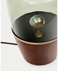 Zöld-sötét natúr színű asztali lámpa üveg búrával (magasság 30 cm) Silex – Kave Home