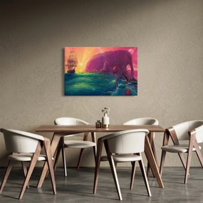 Kép - Olajfestmény, Vitorlázás egy fantasztikus birodalomba (90x60 cm)