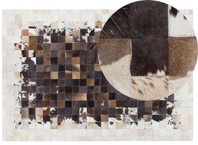 Barna és bézs bőrszőnyeg 140 x 200 cm OKCULU Beliani