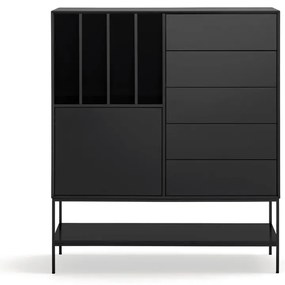 Fekete szekrény 120x140x45 cm Platt – Teulat