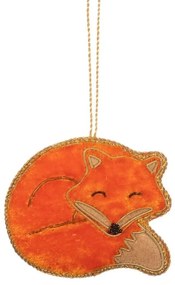 Textil kézzel készített karácsonyfadísz 7 cm Sleeping Fox – Sass &amp; Belle