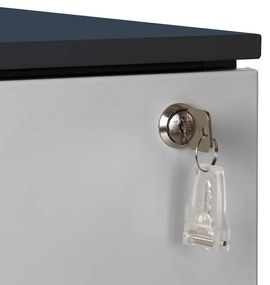 Fém konténer 40 x 50 x 61 cm - 3 fiók, antracit - ral 7016