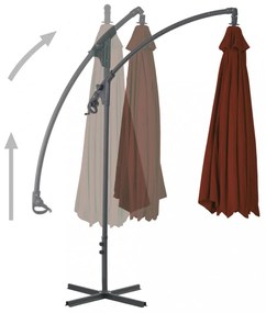 terrakotta konzolos napernyő acélrúddal 250 x 250 cm