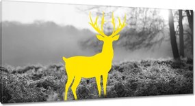 Vászonkép 115x55 Sárga szarvas Erdő Tájkép