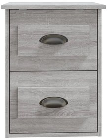 2 db szürke sonoma falra szerelhető éjjeliszekrény 41,5x36x53cm