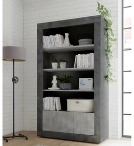 URBINO Oxidált-Beton Könyvespolc 2 ajtós 110cm