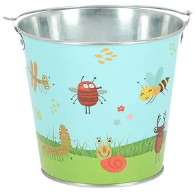 Rovar mintás gyerek kerti fém vödör, 1,67 literes