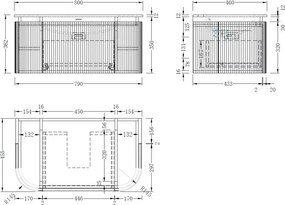 AREZZO design SIERRA 80 cm-es Fürdőszoba alsószekrény 1 fiók, 2 ajtó, matt fehér