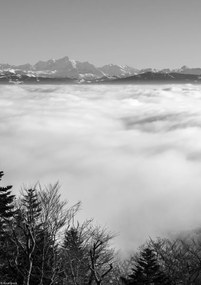 Poszter 21x29,7cm Alpesi kilátás a felhők felett, Assaf Frank