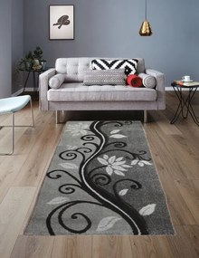 Delta Nyírt indás szőnyeg 200 x 300 cm fekete szürke