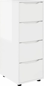 vidaXL Tárolószekrény Magas Fényű Fehér 40 x 48 x 105 cm Faanyag