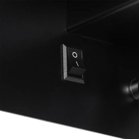 Modern fali lámpa fekete, LED-del és USB-vel - Thijs