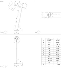 Eglo 39867 - Állólámpa GRANADILLOS 1xE27/40W/230V