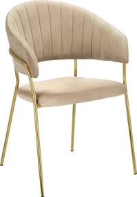 Design étkezőszék, bézs Velvet szövet/gold króm arany, DASMIN NEW TYP 1