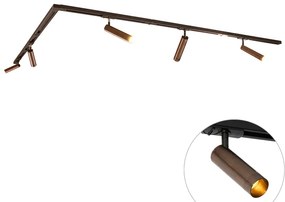 Modern sínrendszer 5 sötét bronz spotlámpával, 1 fázisú GU10 35 mm - Iconic Jeana Luxe