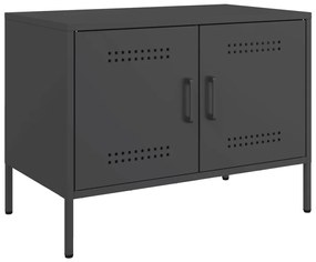 2 db fekete acél TV-szekrény 68 x 39 x 50,5 cm