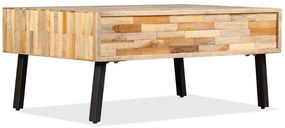 Tömör újrahasznosított tíkfa dohányzóasztal 90 x 65 x 40 cm