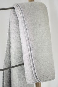 Fehér pamut takaró szürke csíkokkal 130x180 cm