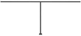 antracitszürke szélérzékelős és LED-es napellenző 500x300 cm