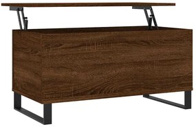 Barna tölgyszínű szerelt fa dohányzóasztal 90x44,5x45 cm