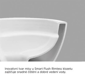 Mereo Mereo, WC kombi vario hulladék, kapucnis, Smart Flush RIMLE, 605x380x825mm, kerámia, incl. tartályok és ülések, MER-VSD91T2