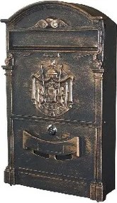 POSTALÁDA ÖNTÖTT XL BRONZ CIMERES ARTHUR 29*47 PB-301AL