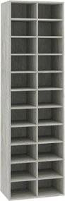 betonszürke szerelt fa cipősszekrény 54 x 34 x 183 cm