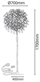 Kristály állólámpa 5xG9/40W/230V arany