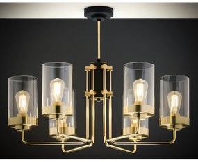 Jupiter 2089 - RAMIREZ rúddal szerelt csillár 6xE27/15W/230V arany/fekete