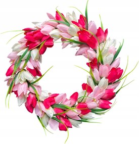 Tavaszi Koszorú Tulipánokkal Ajtó Dekoráció Húsvéti Tulipánok