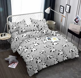 PANDA szürke mikroszálas ágyneműhuzat