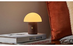 Fehér-sötét natúr színű LED asztali lámpa (magasság 12,5 cm) Alice Mushroom – Gingko
