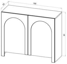 Kétajtós Komód Kasmír Színben. Arco