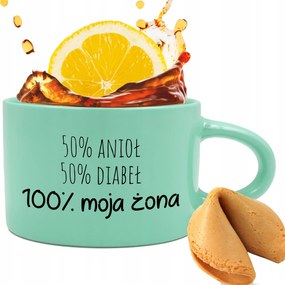 Menta csésze 200ml Ajándék Pároknak Feleségem Jóslás keksz