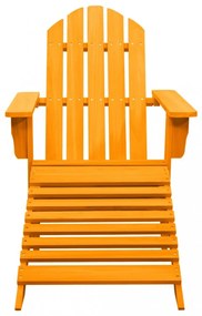 narancssárga tömör fenyőfa kerti Adirondack szék zsámollyal