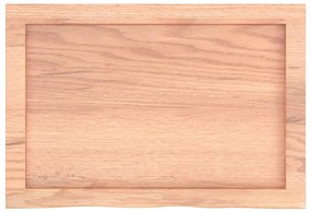 világosbarna kezelt tömör fa fürdőszobai pult 60x40x(2-6) cm