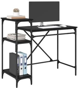 vidaXL Asztal Fekete tölgy 105 x 50 x 90 cm Faanyag