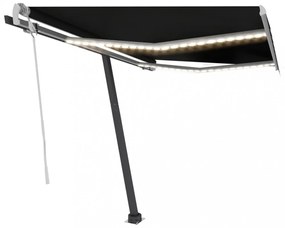 antracitszürke kézzel kihúzható LED-es napellenző 350 x 250 cm