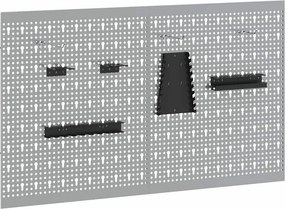 vidaXL Szerszámfal Panel 2 pcs Szürke 100 x 1 x 60 cm