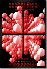 Poszterek keretben 40x60 Piros Matrix golyók
