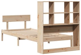 tömör fenyőfa könyvespolcos ágy matrac nélkül 90 x 200 cm