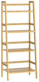 ZOJA bambusz polc, 4 polc, 48x32x123cm, barna Casaria