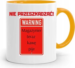 Sárga Bögre Raktárosnak Most Kávét Iszik fényképes nyomattal